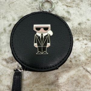 Karl Lagerfeld Paris Round black Coin Wallet Zip
